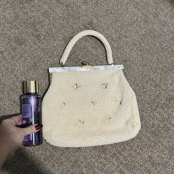 Vintage Hong Kong 1960s floral Beaded Handbag CLEAN - Picture 11 of 12